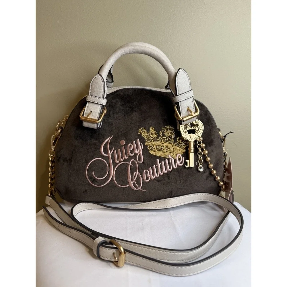 Juicy Couture Key To The Juicy‎ Dome Satchel Chocolate Key Charm Viral NWT